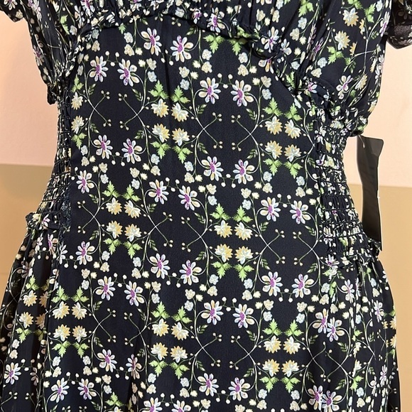 Max Studio Floral Flutter Sleeve Ruffle Midi Dress Size Medium - Picture 5 of 11